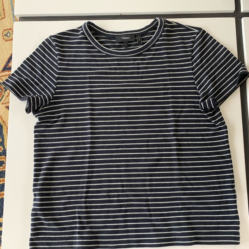 Theory striped blue/black shirt